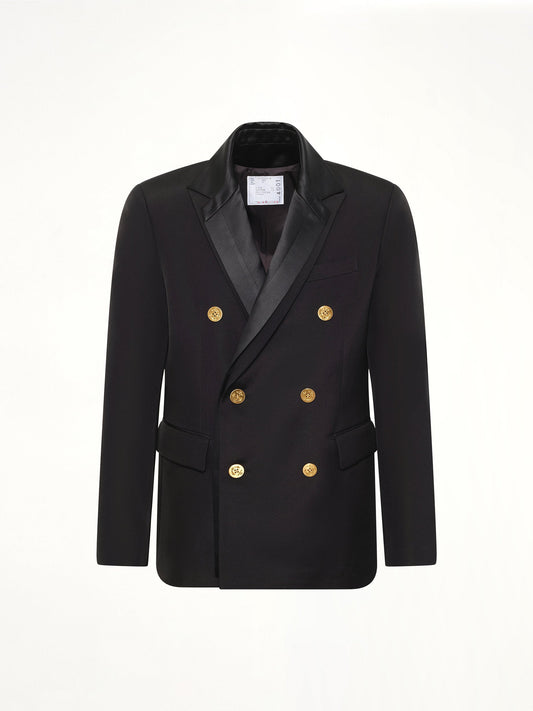 SACAI Double-Faced Silk Cotton Jacket (Black)