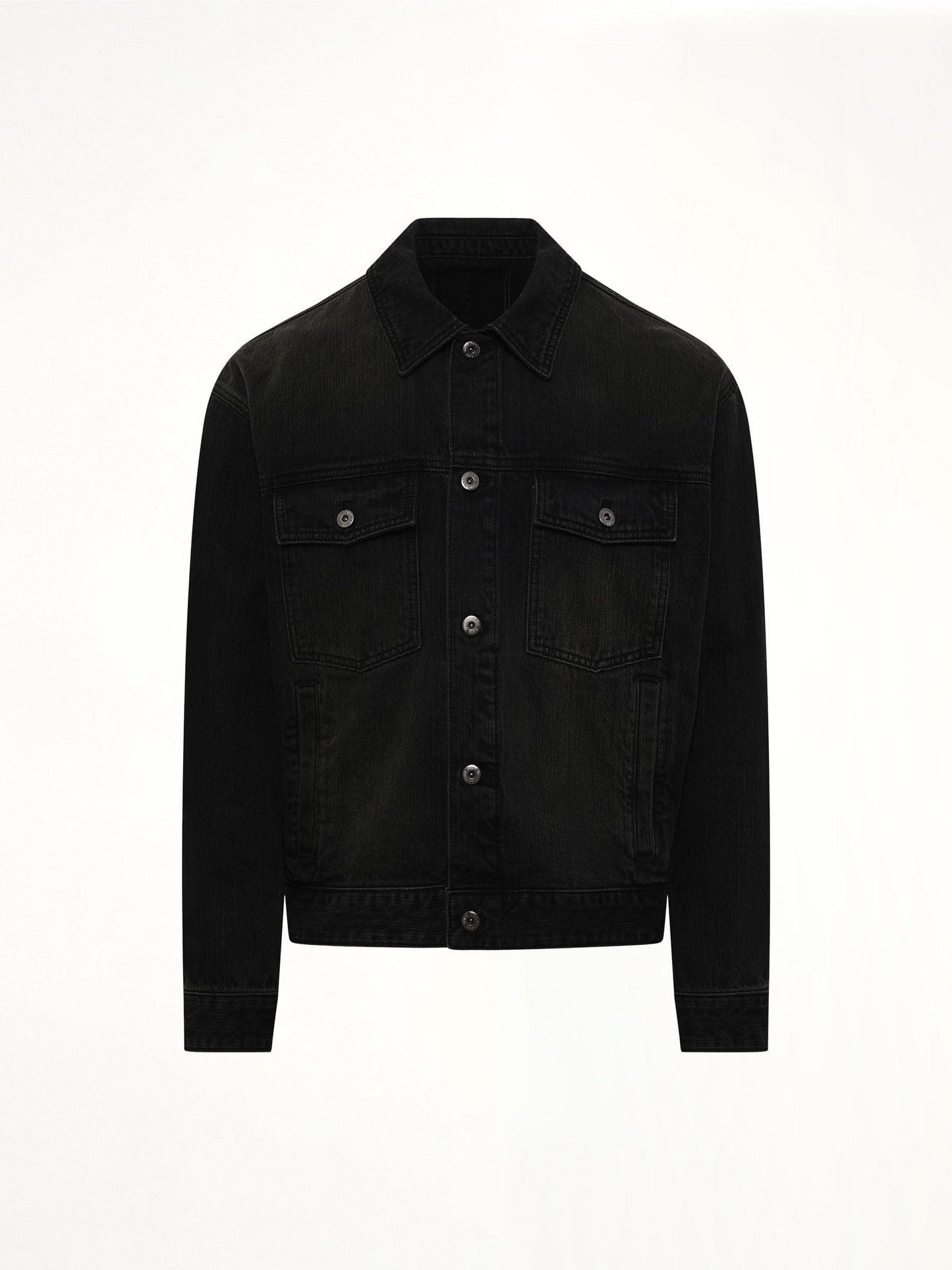 WOOYOUNGMI Stone Washed Denim Jacket (Black)