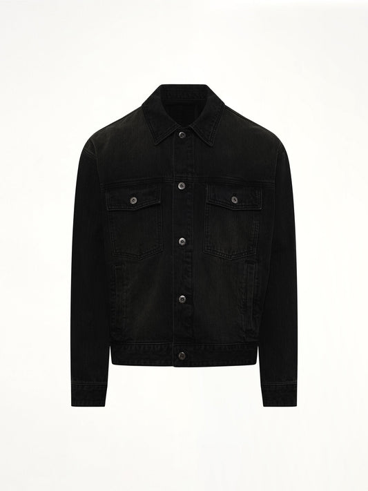 WOOYOUNGMI Stone Washed Denim Jacket (Black)