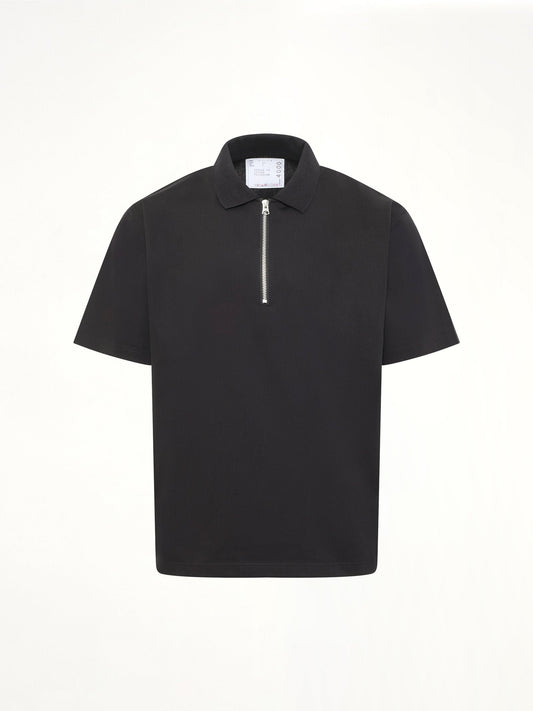 SACAI Cotton Jersey Polo (Black)