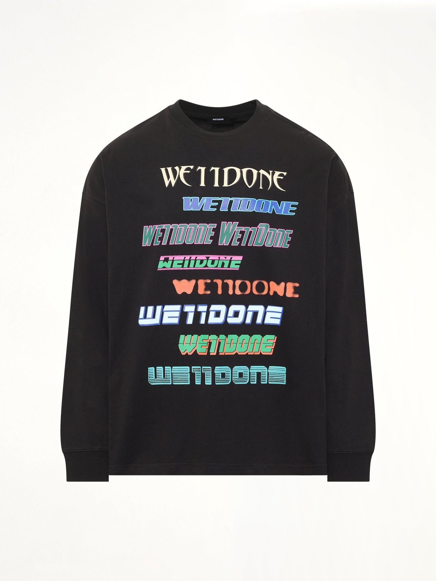 WE11DONE Multi Logo Long Sleeve T-Shirt (Black)
