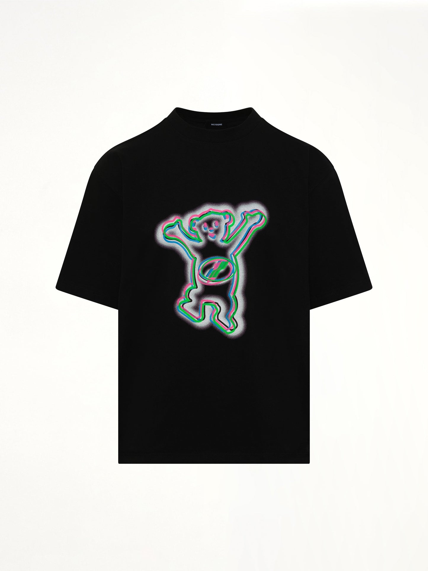 WE11DONE Colourful Teddy Print T-Shirt (Black)