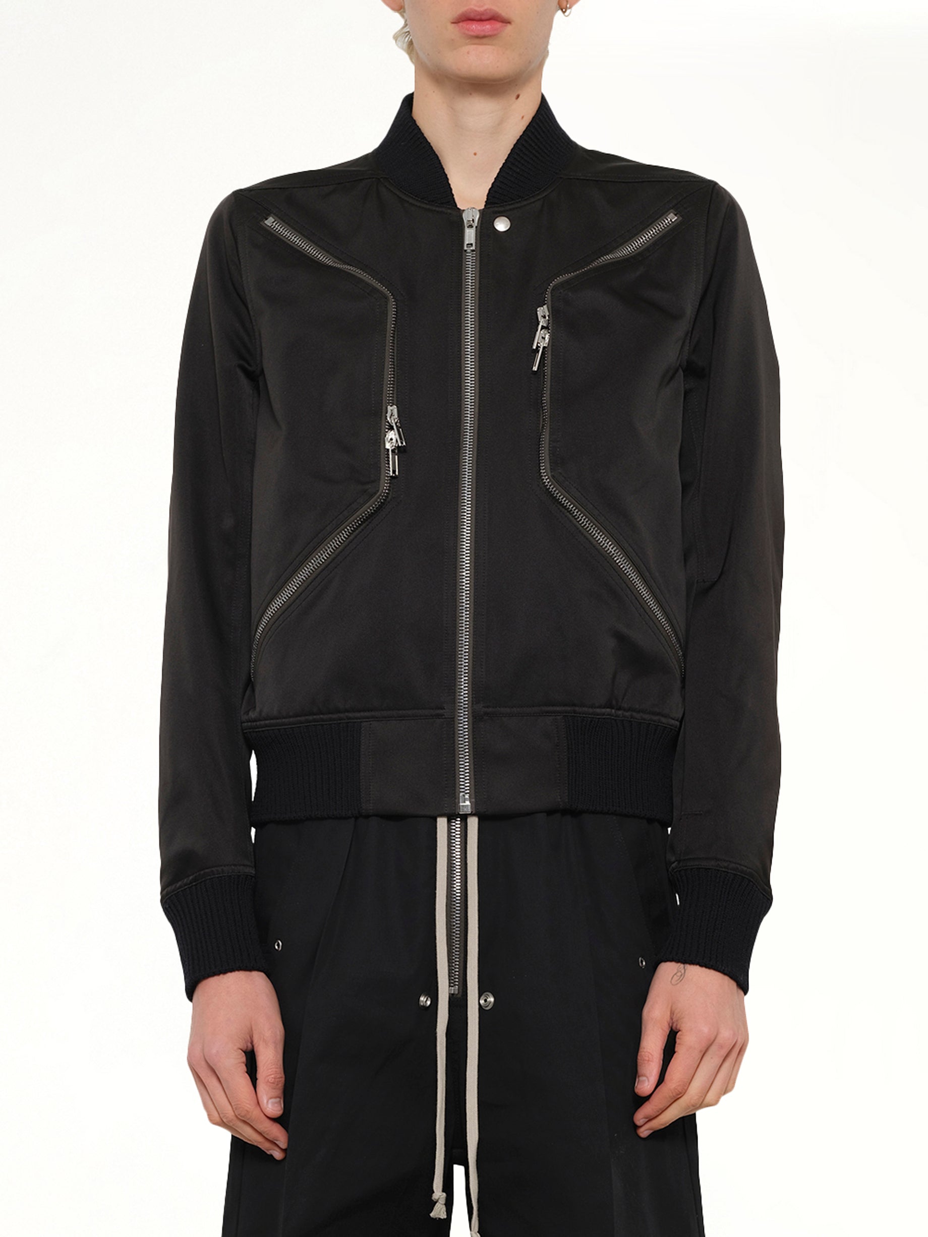 Image of Coats & Jackets. Product name - Heizer Flight Jacket in Black colour by brand - RICK OWENS