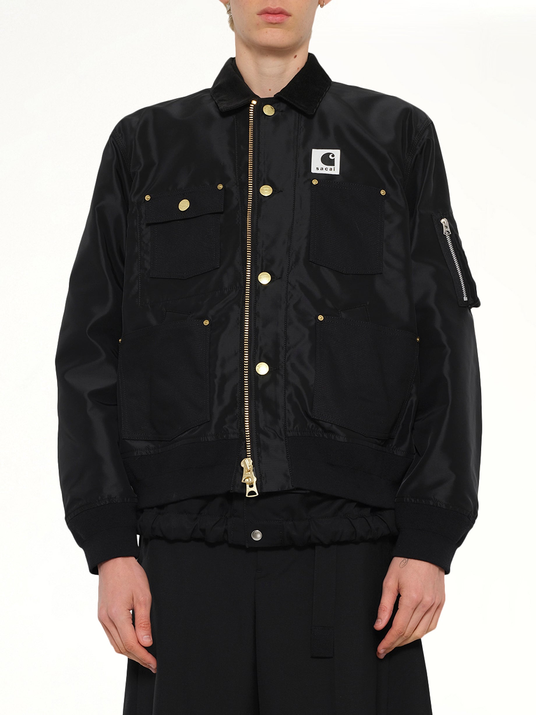 Image of Coats & Jackets. Product name - Carhartt WIP Nylon Twill x Duck Blouson in Black colour by brand - SACAI