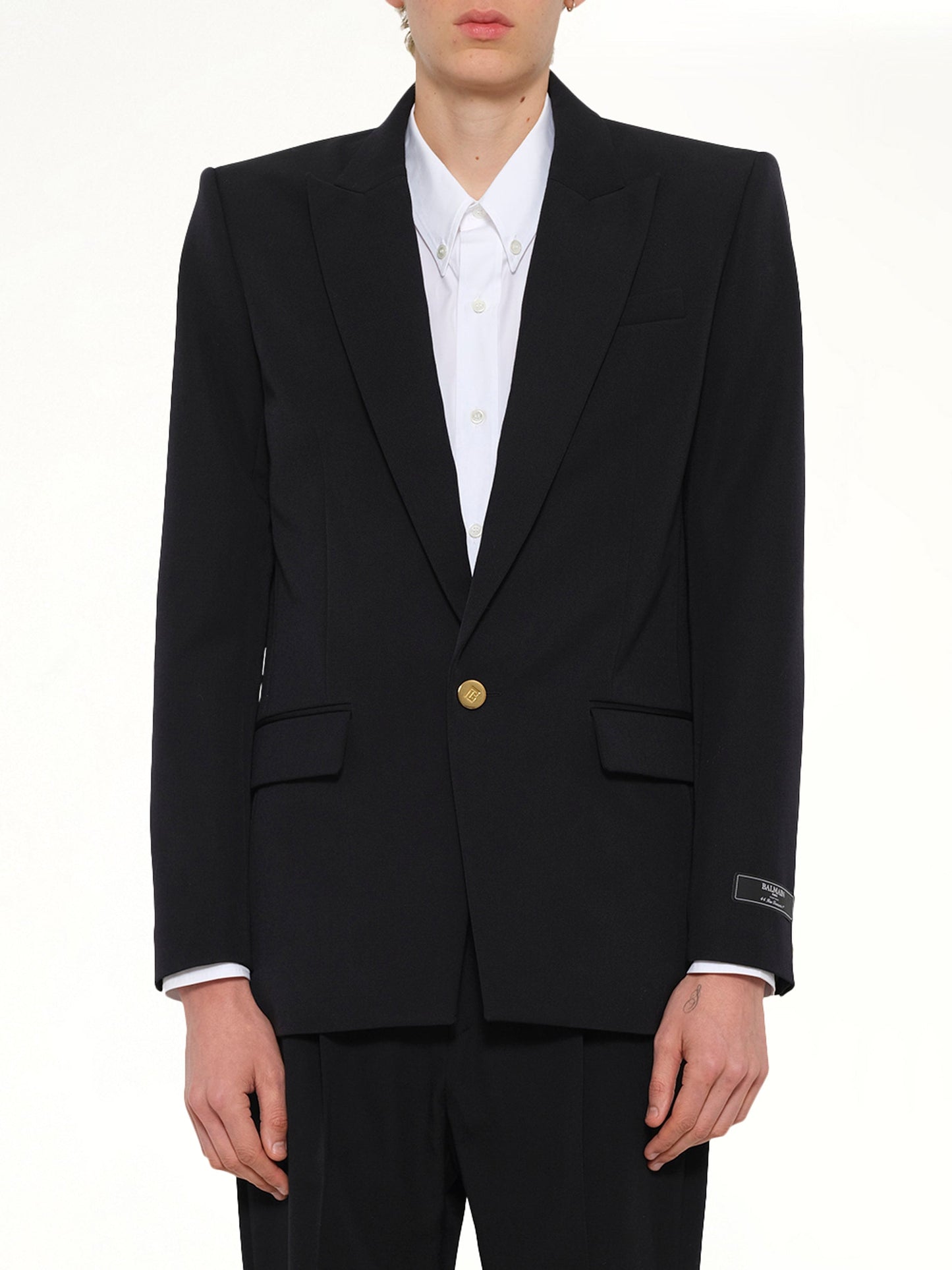 Image of Coats & Jackets. Product name - 1 BTN GDP Jacket in Black colour by brand - BALMAIN