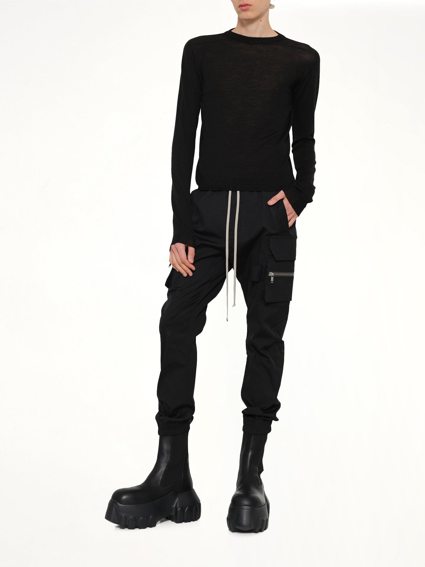 RICK OWENS Cropped Biker (Black)