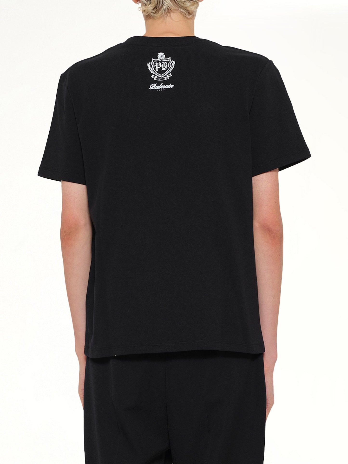 BALMAIN Back College Emblem T-Shirt (Black)