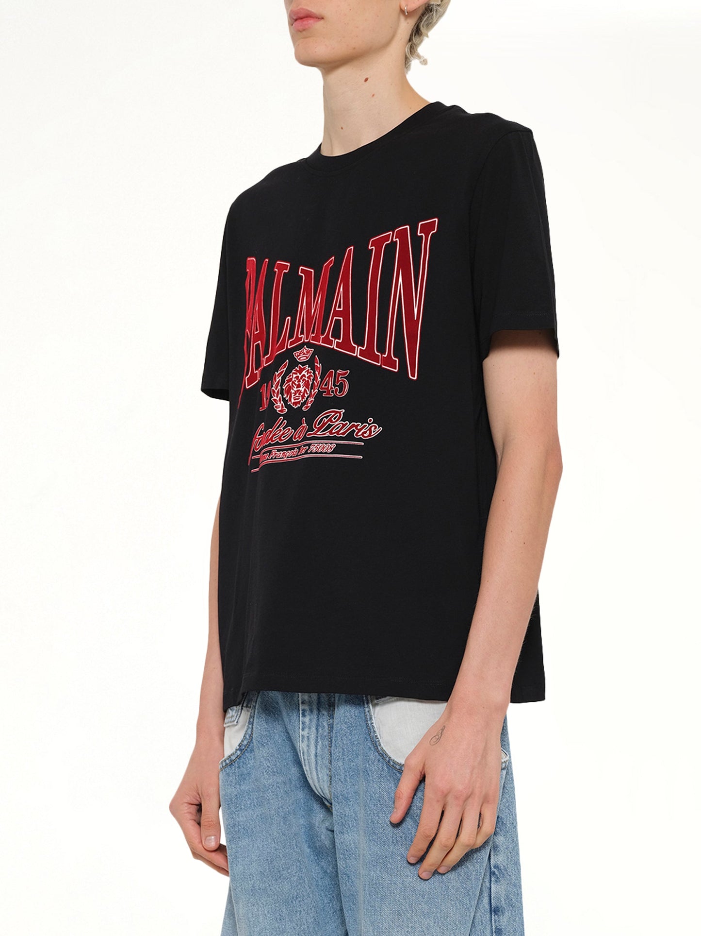 Balmain College Flock T-Shirt (Black)