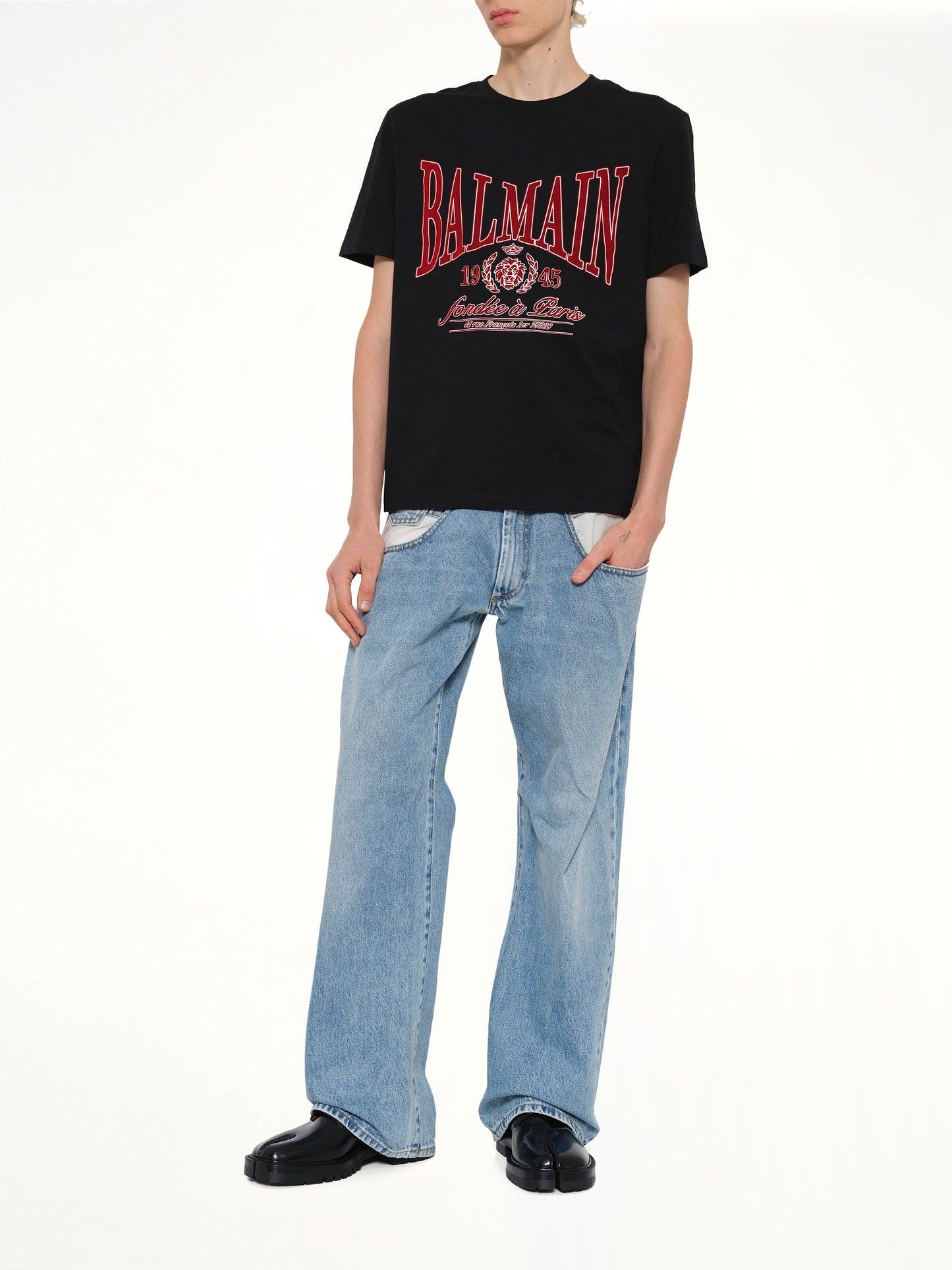 Balmain College Flock T-Shirt (Black)