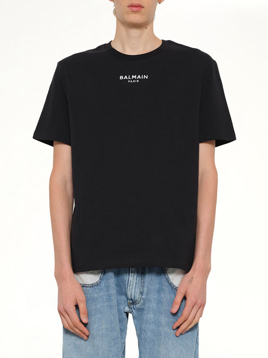 Image of T-Shirts. Product name - Small Balmain Paris T-Shirt in Black colour by brand - BALMAIN