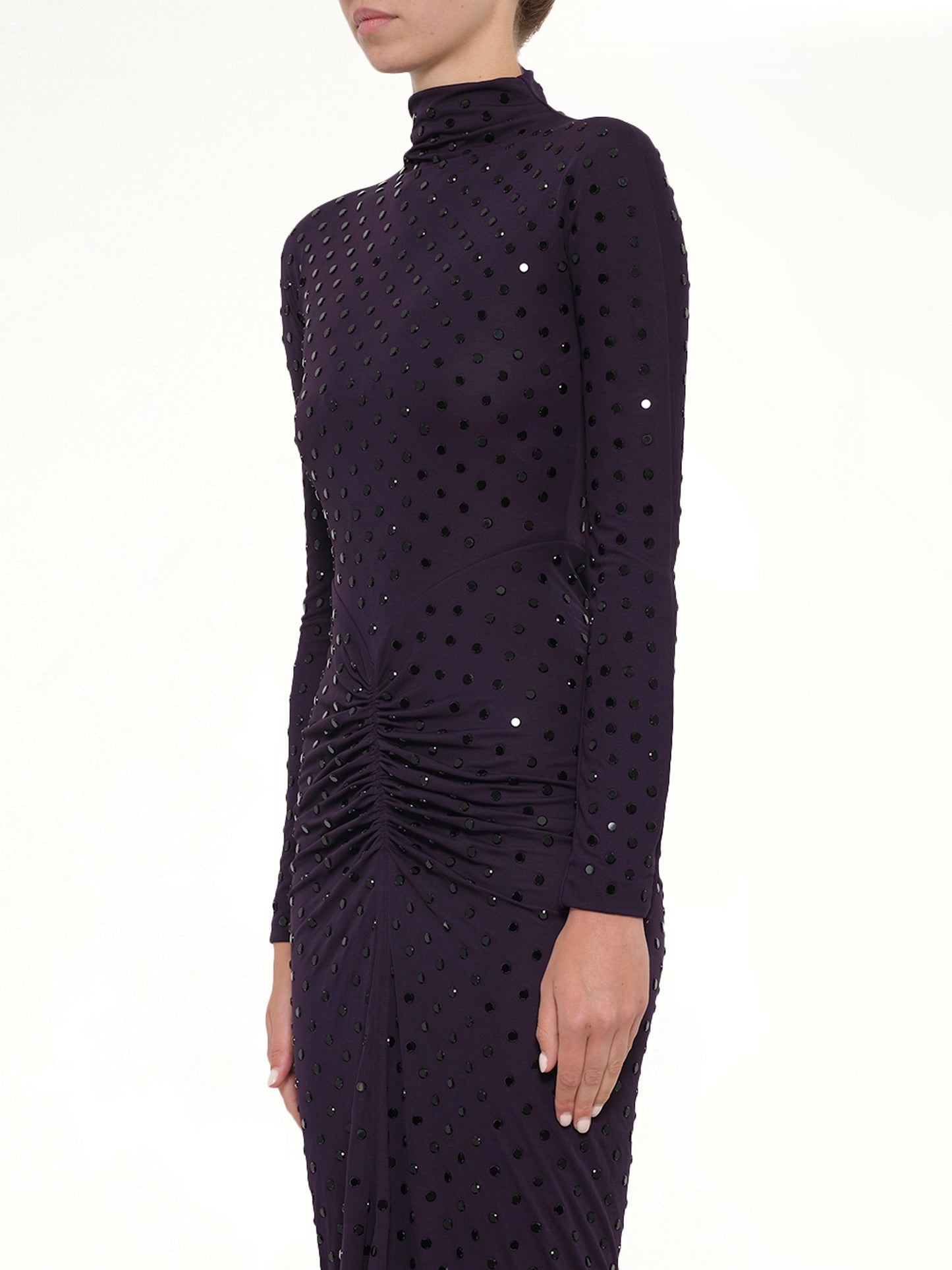 ALAIA Draped Dress LS (Purple)
