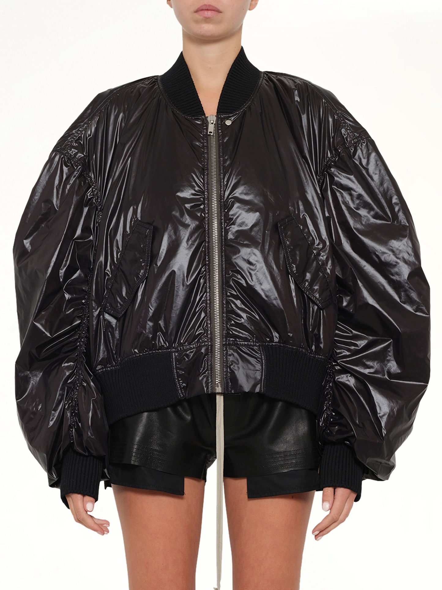 Image of Coats & Jackets. Product name - Secchia Flight in Black colour by brand - RICK OWENS