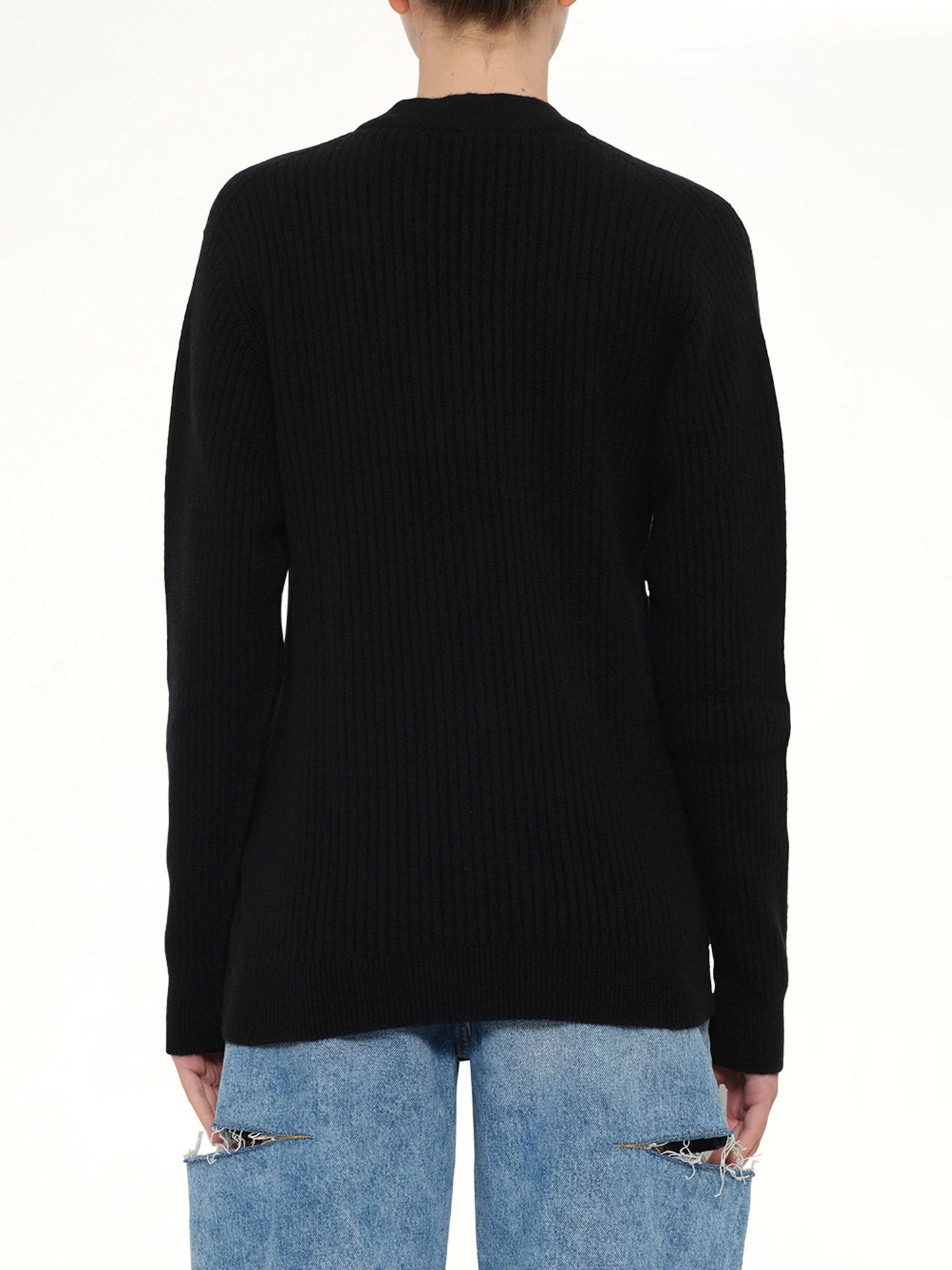 BALMAIN Buttoned Cashmere Cardigan (Black)