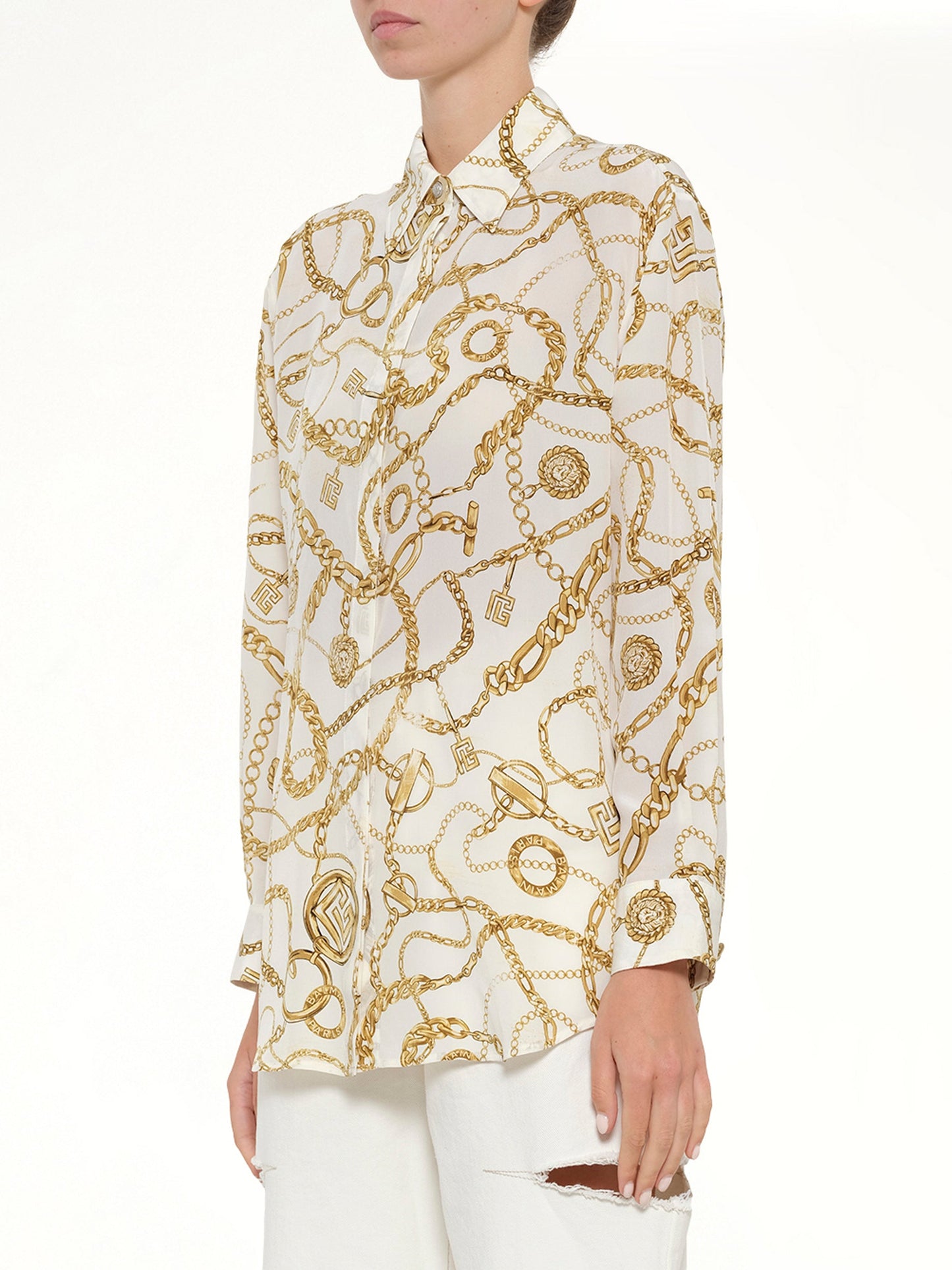 BALMAIN Chains Printed T-Shirt (White)