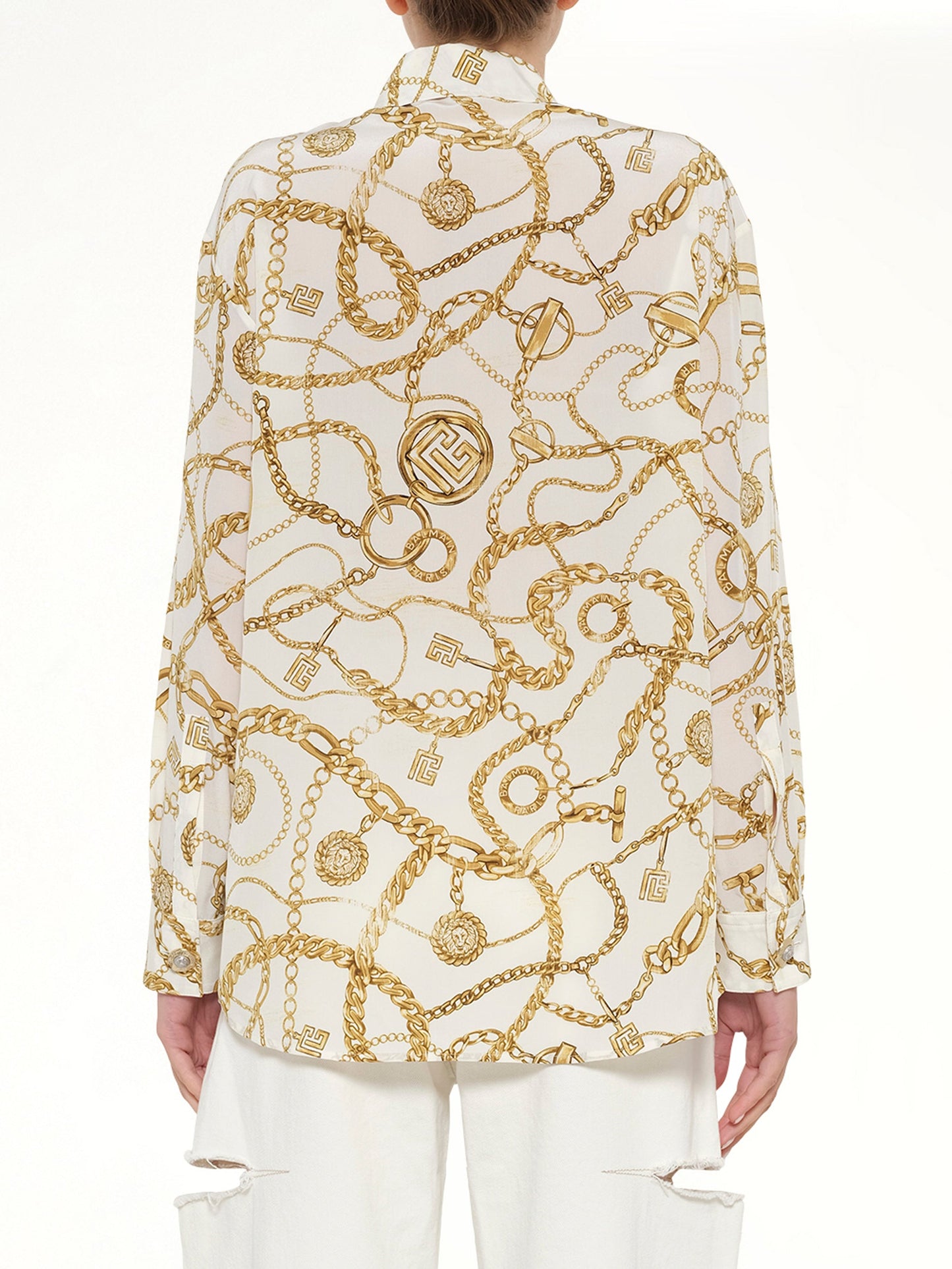 BALMAIN Chains Printed T-Shirt (White)
