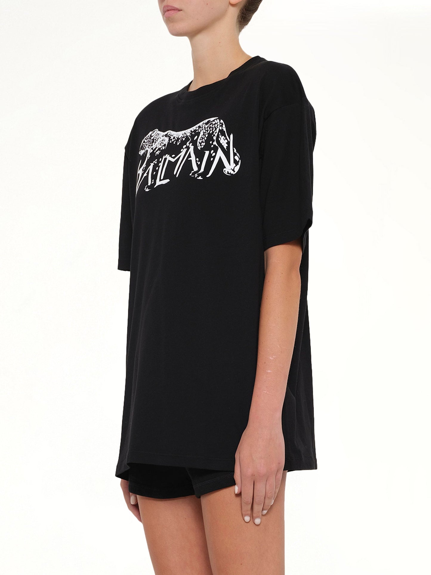 BALMAIN Leopard Print T-Shirt (Black)