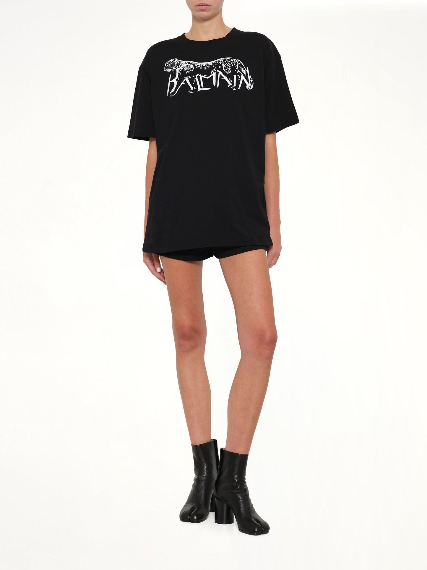 BALMAIN Leopard Print T-Shirt (Black)