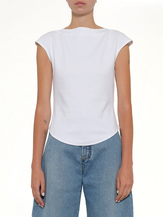 Image of T-Shirts. Product name - Cap T-Shirt in White colour by brand - ALAIA