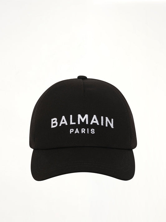 Image of Hats. Product name - Balmain Emblem Cap in Black colour by brand - BALMAIN