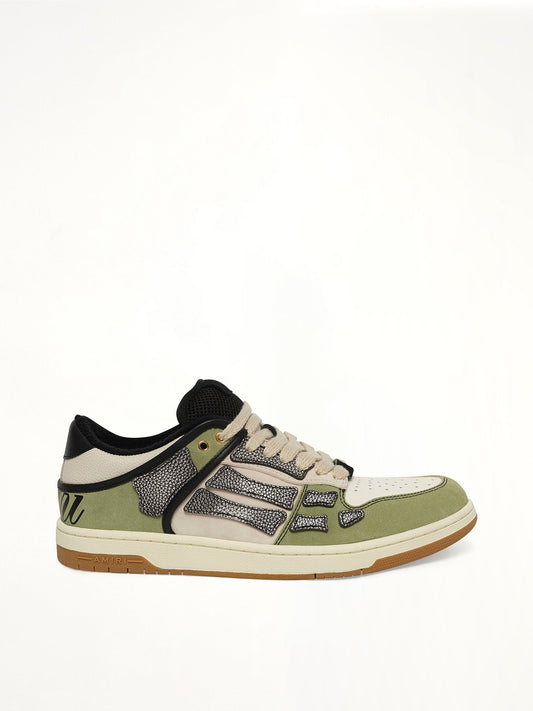 Image of Sneakers. Product name - XL Skel Top Low Sneaker in Green colour by brand - AMIRI