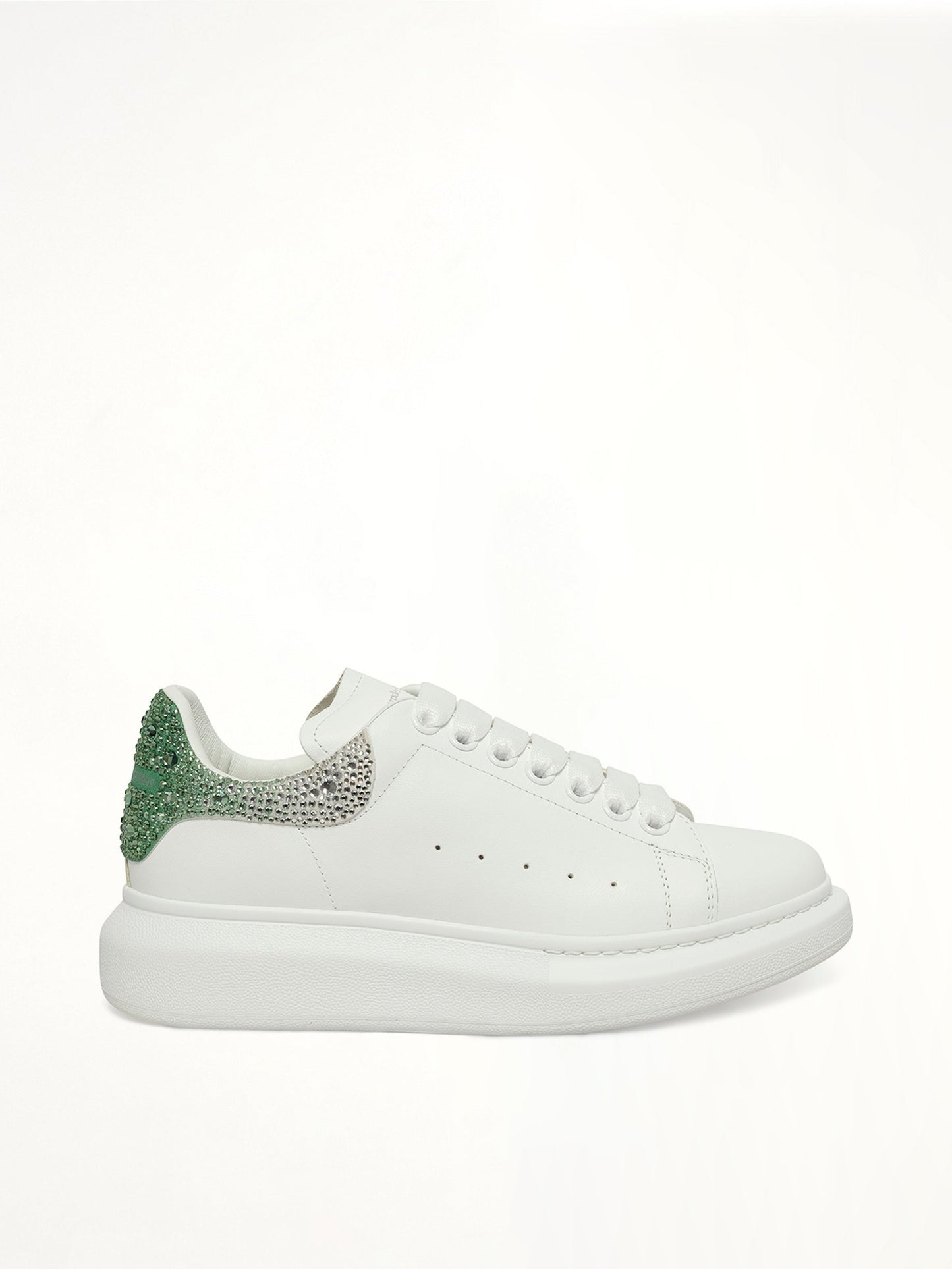 Image of Sneakers. Product name - Larry Oversized Heel Sneaker in White colour by brand - ALEXANDER MCQUEEN