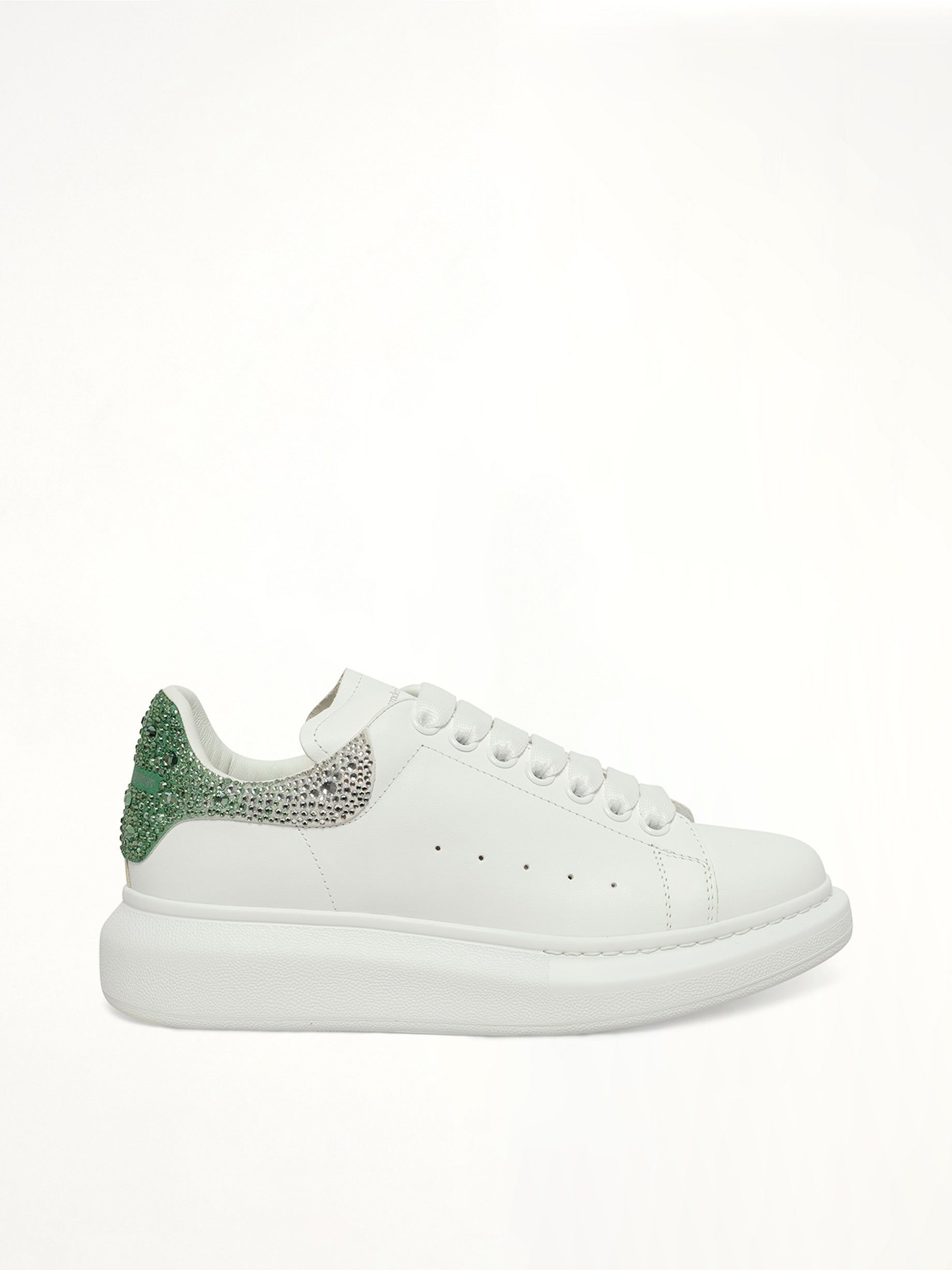 Image of Sneakers. Product name - Larry Oversized Heel Sneaker in White colour by brand - ALEXANDER MCQUEEN