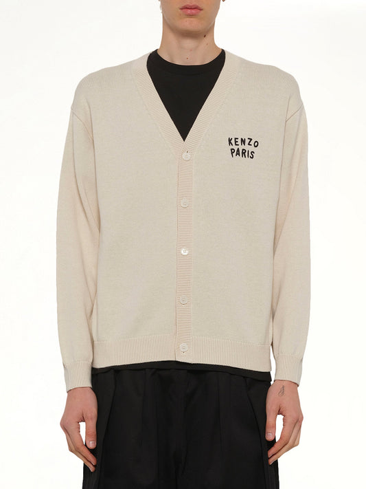 Image of Cardigans. Product name - Kenzo Boke Heart Cardigan in Beige colour by brand - KENZO