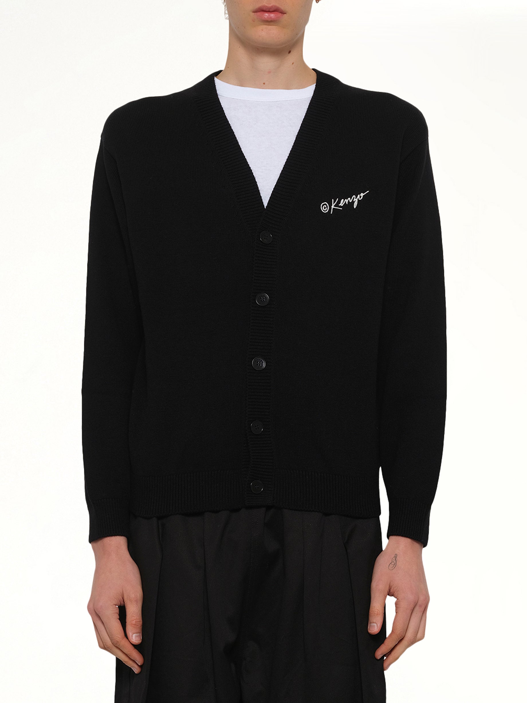 Image of Cardigans. Product name - Kenzo Wild Tiger Cardigan in Black colour by brand - KENZO