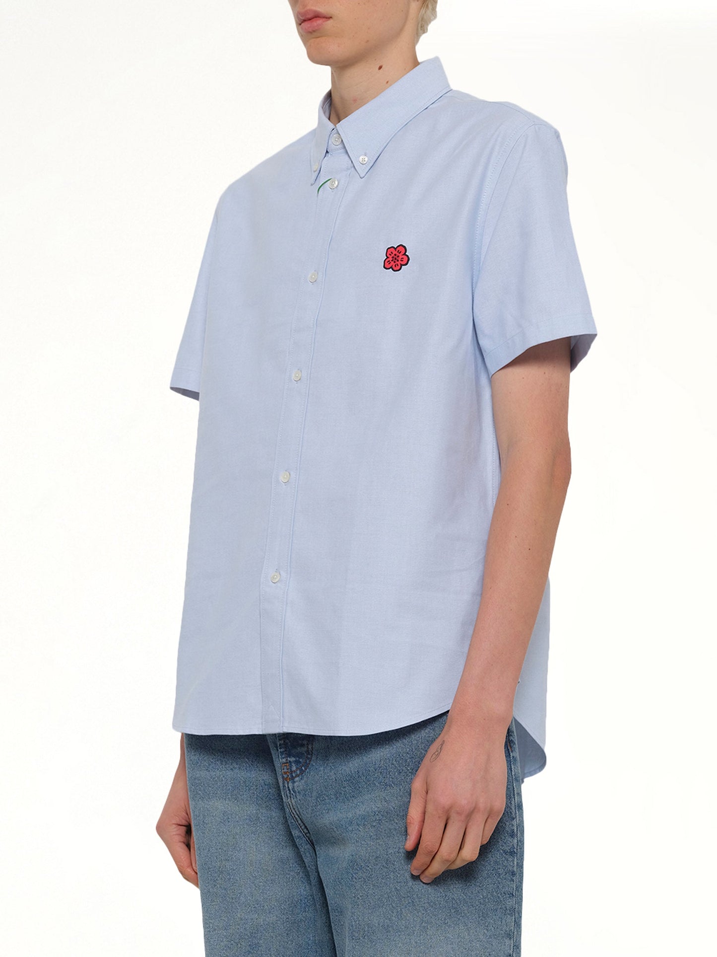 KENZO Boke Flower Crest Short Sleeve Shirt (Blue)