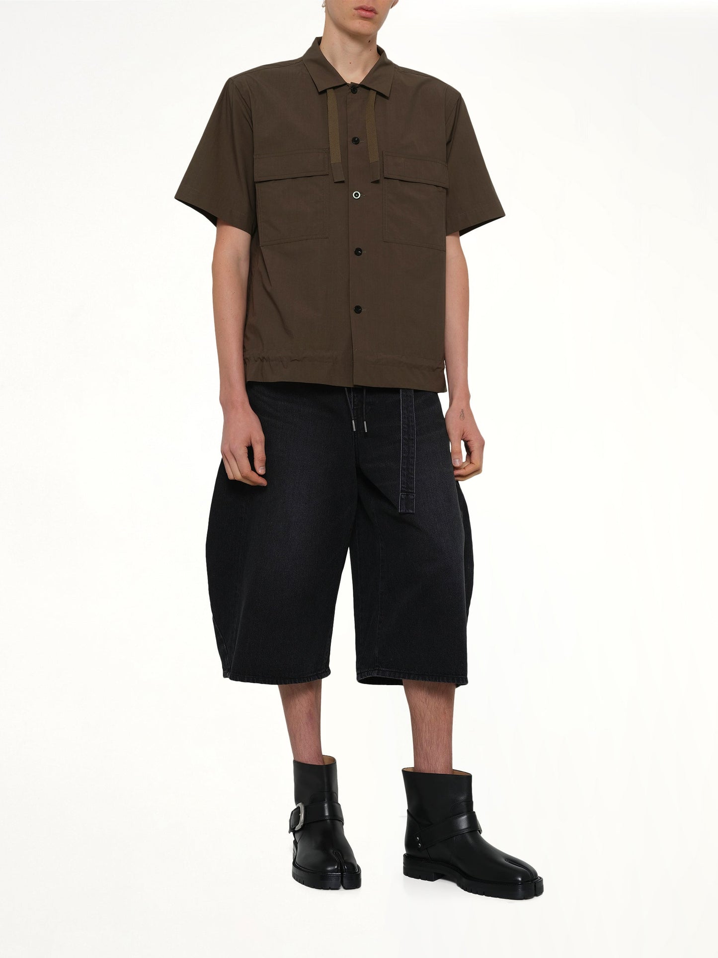 SACAI Cotton Typewriter Shirt (Taupe)