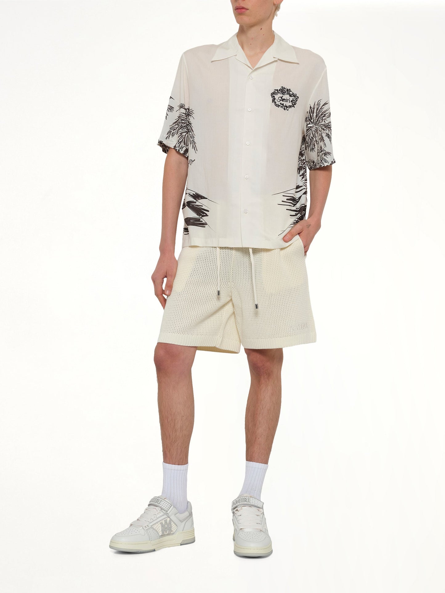 Amiri Crochet Mesh Short (Ivory)