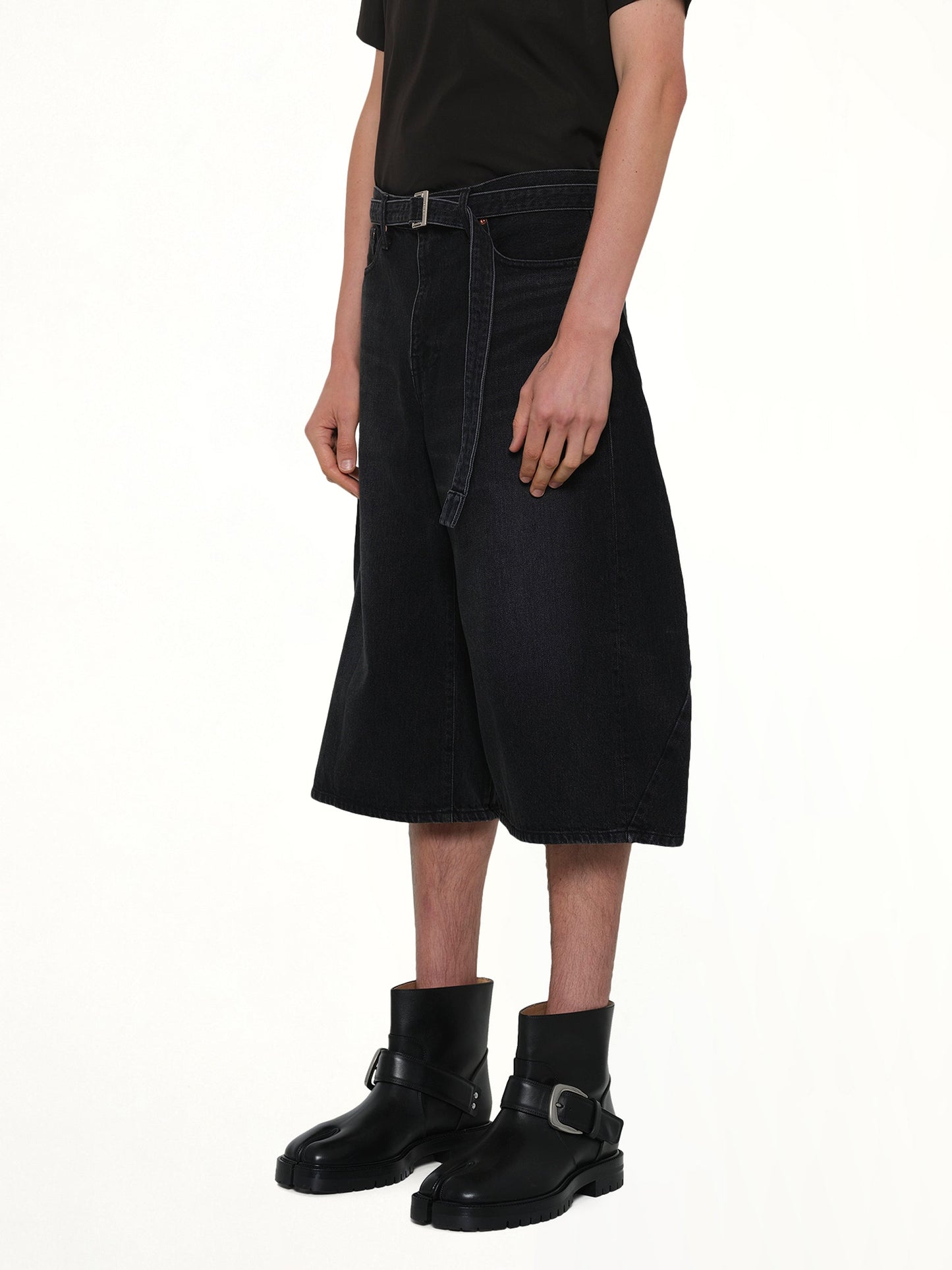SACAI Denim Bermuda (Black)