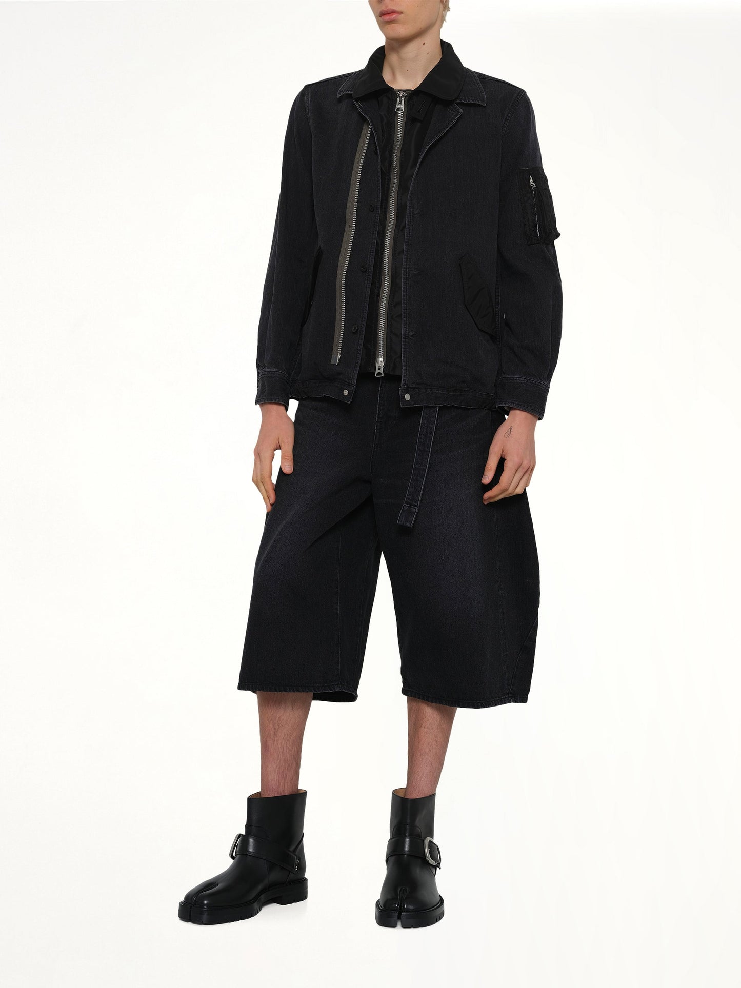 SACAI Denim Bermuda (Black)