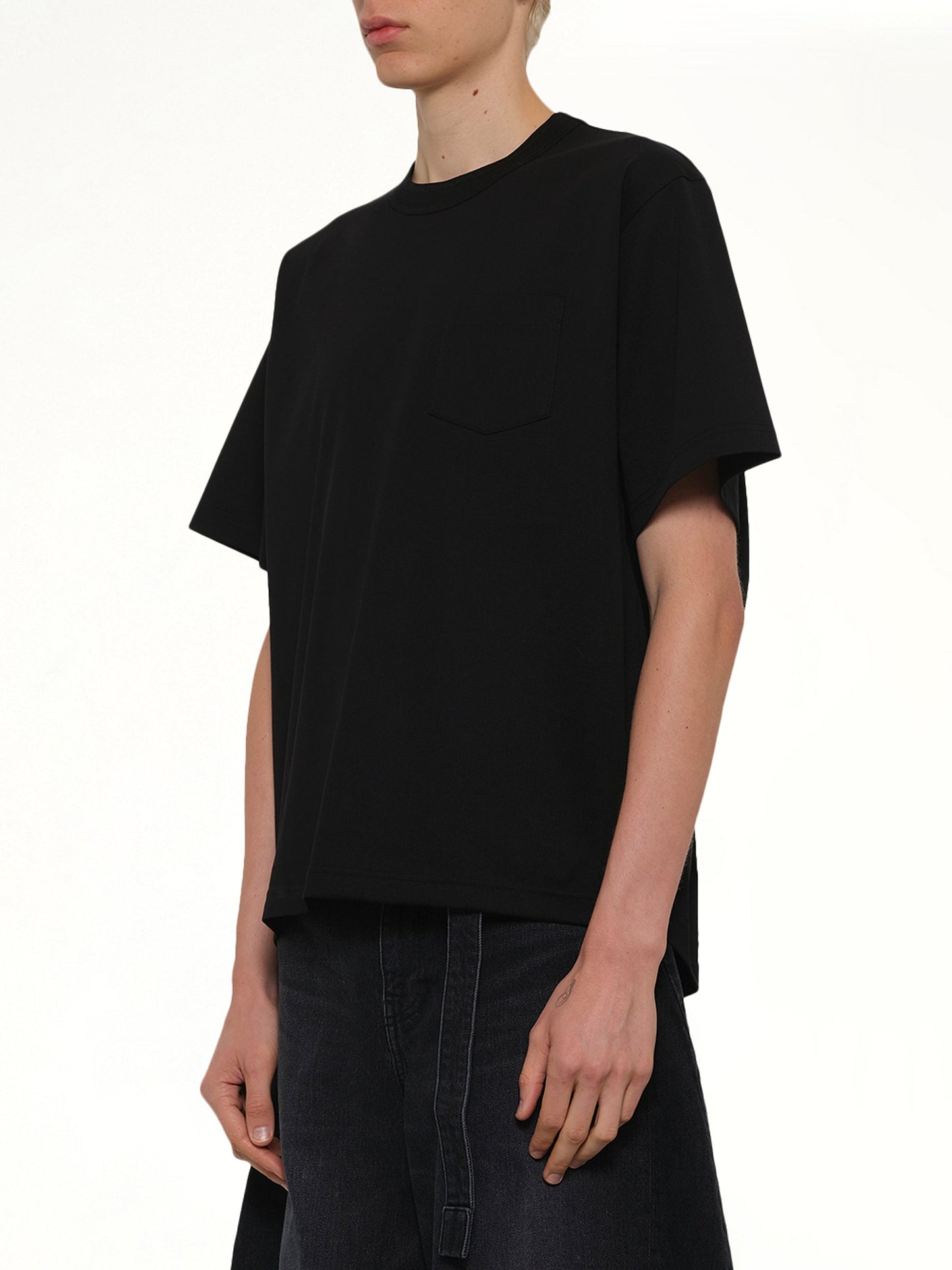 SACAI Cotton Jersey T-Shirt (Black)