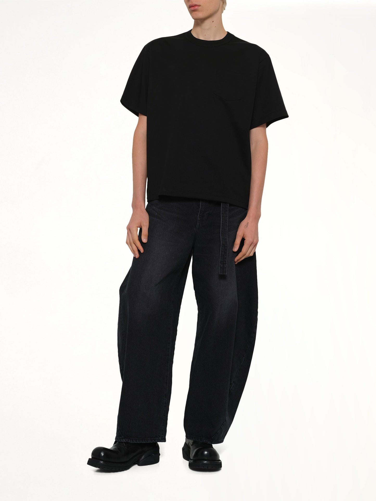 SACAI Cotton Jersey T-Shirt (Black)