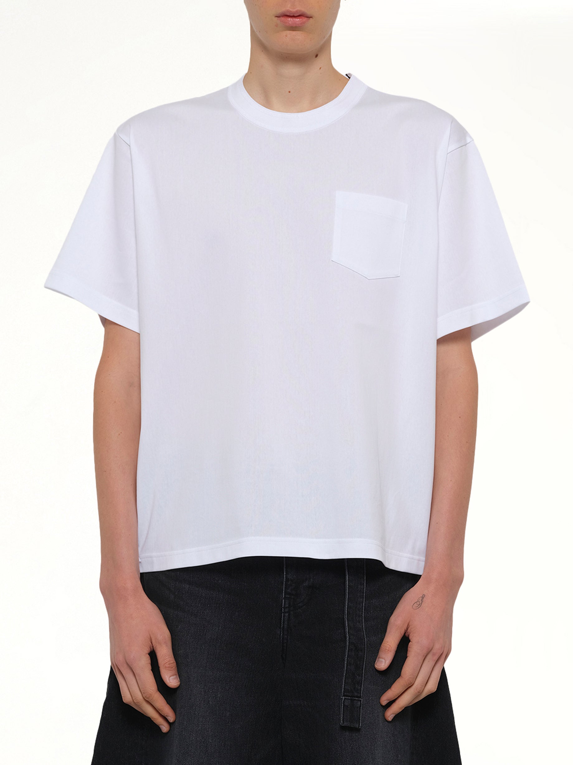 Image of T-Shirts. Product name - Cotton Jersey T-Shirt in White colour by brand - SACAI