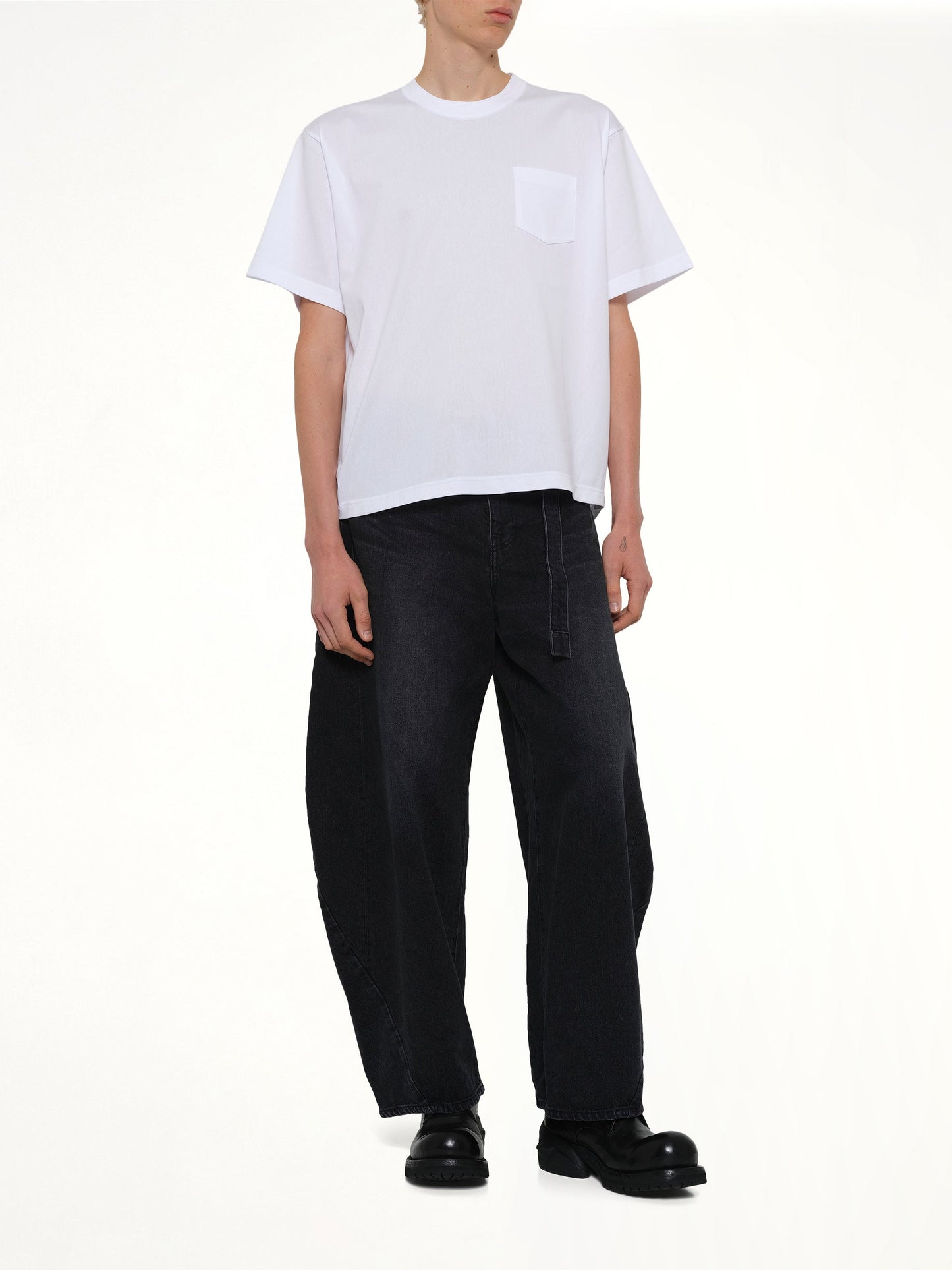 SACAI Cotton Jersey T-Shirt (White)