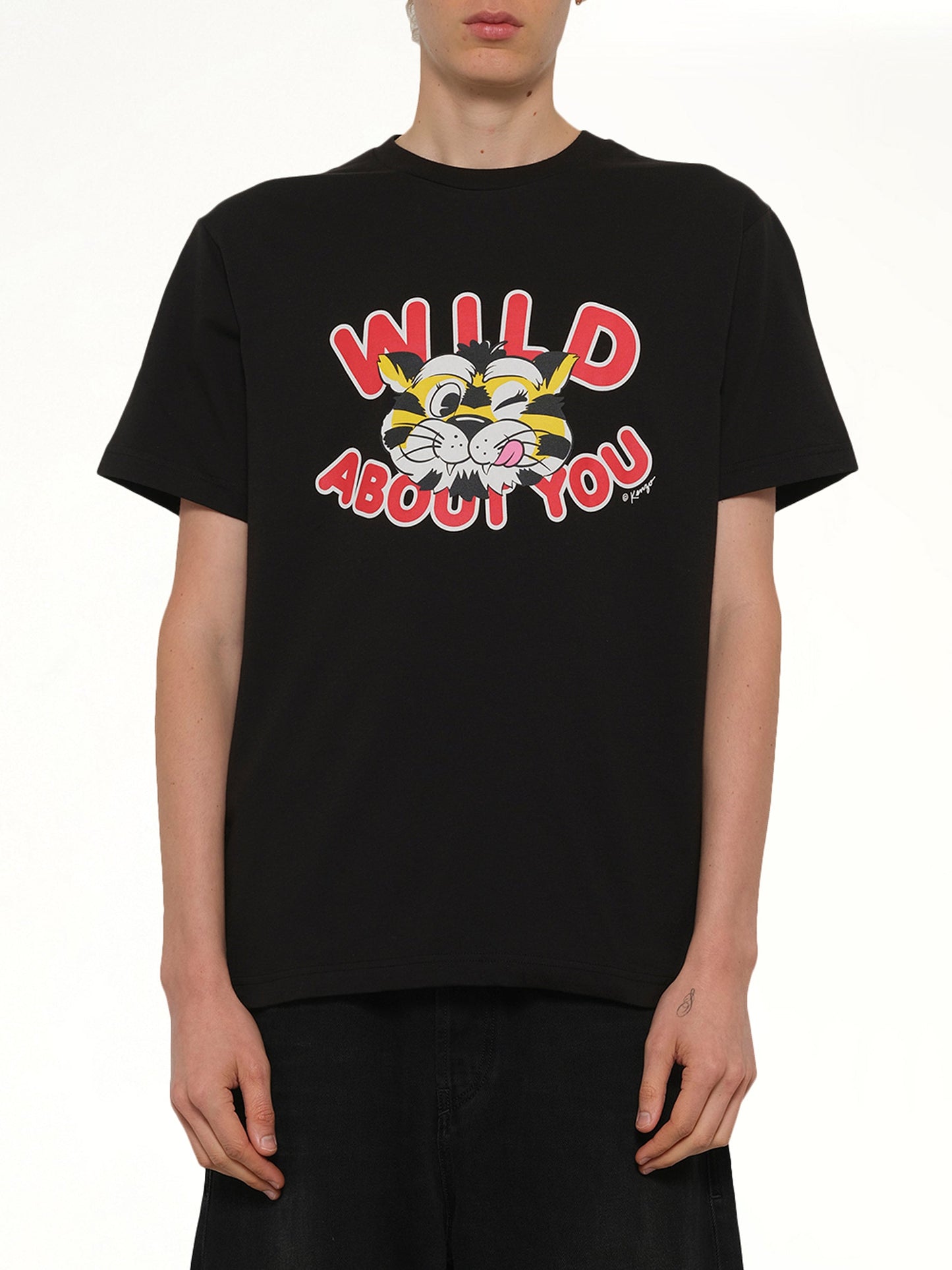 Image of T-Shirts. Product name - Kenzo Wild Tiger Classic T-Shirt in Black colour by brand - KENZO