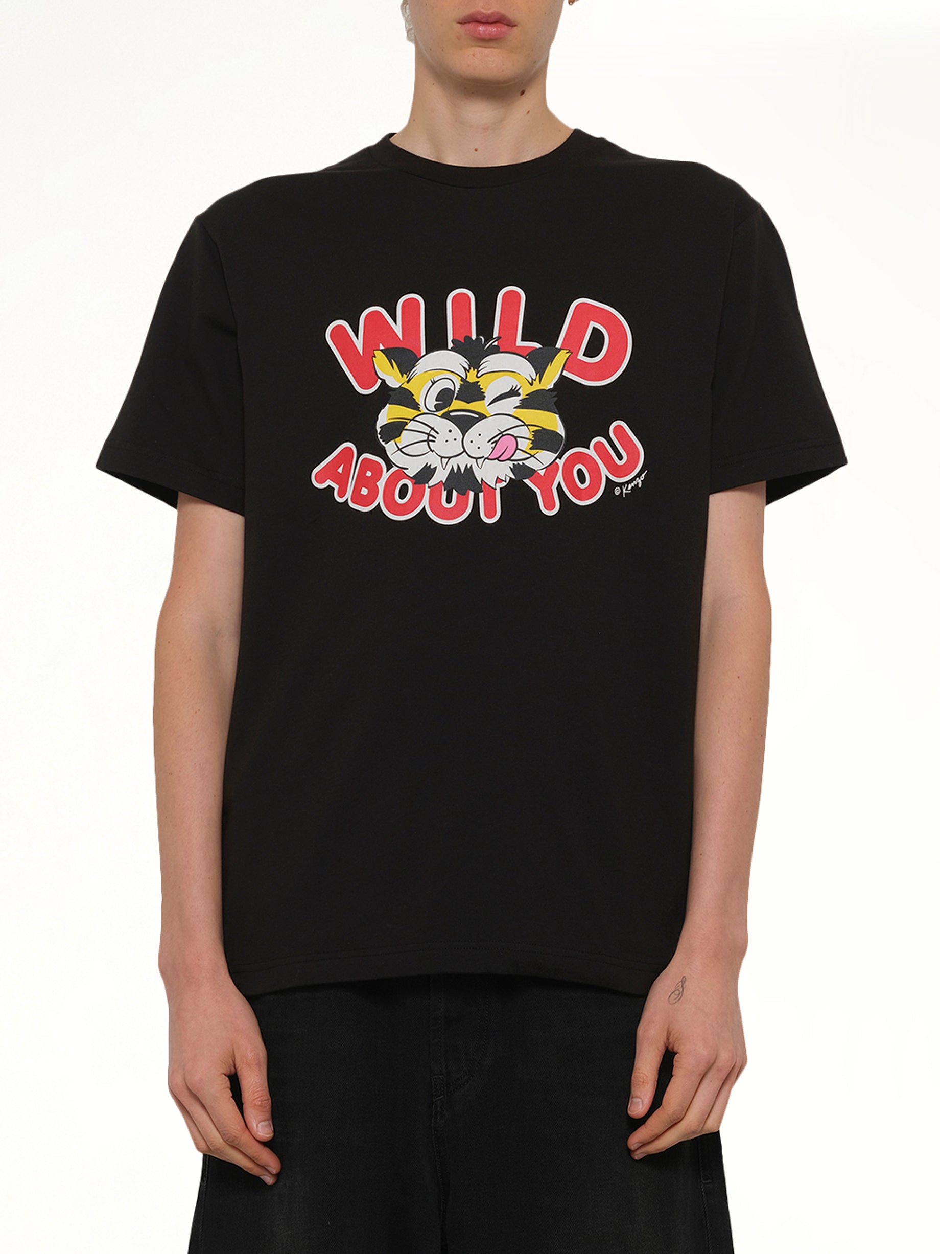Image of T-Shirts. Product name - Kenzo Wild Tiger Classic T-Shirt in Black colour by brand - KENZO