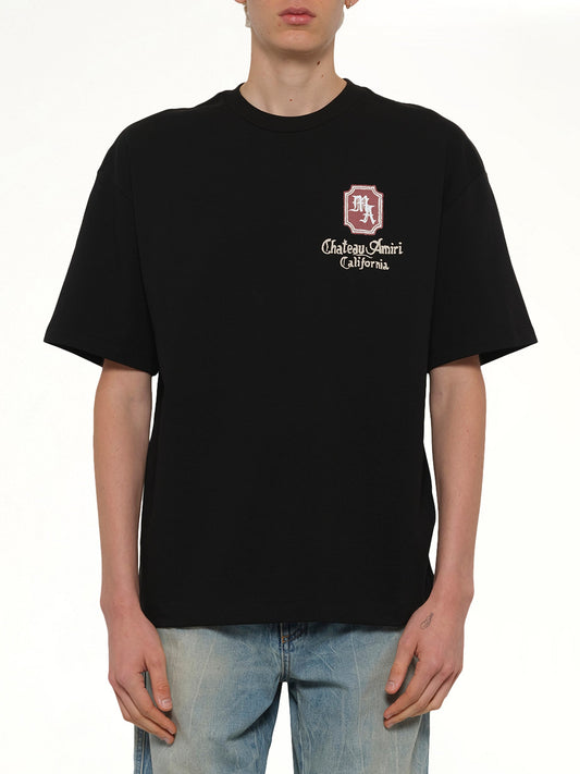 Image of T-Shirts. Product name - MA Chateau Oversized T-Shirt in Black colour by brand - AMIRI