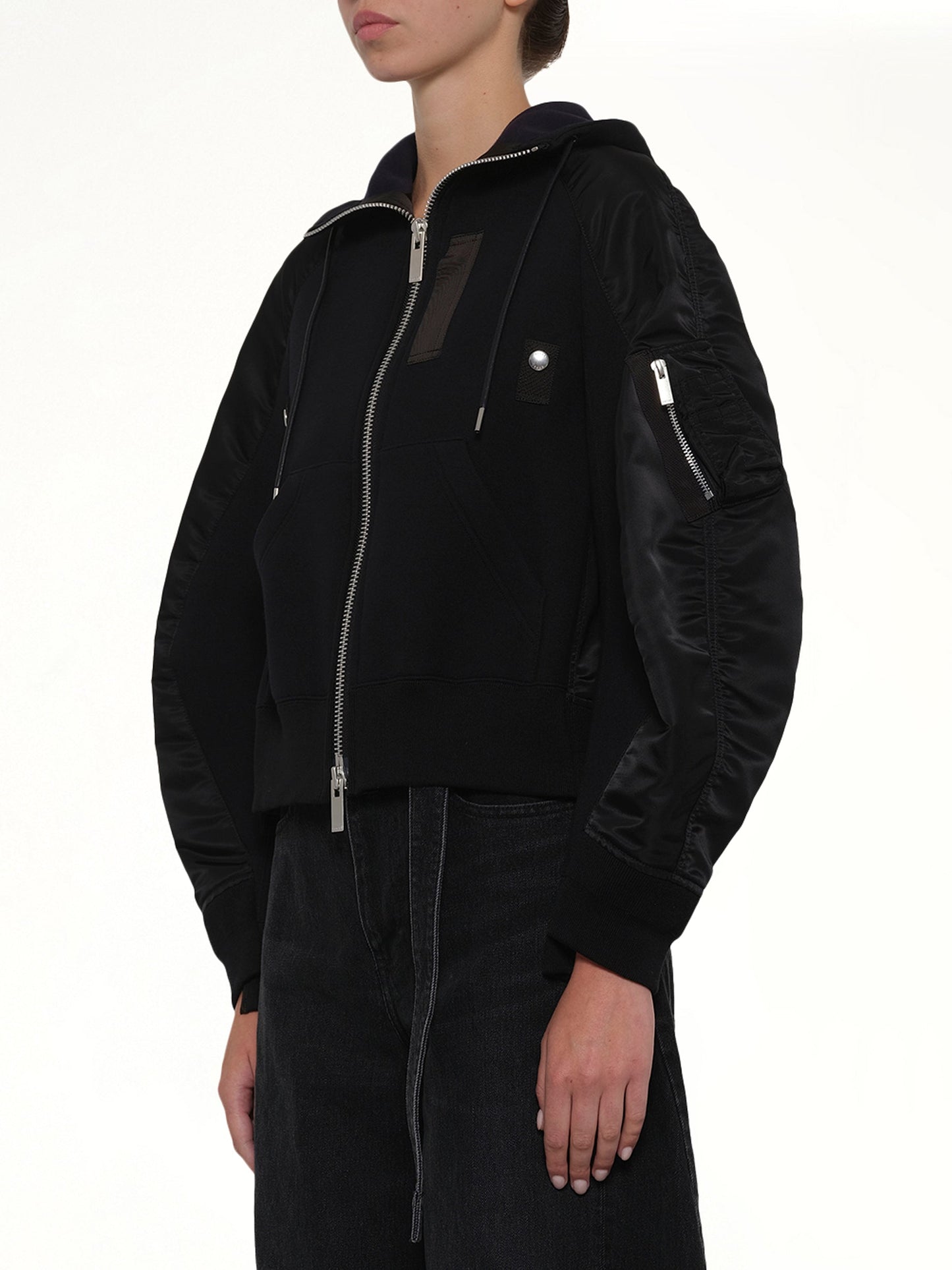 SACAI Sponge Sweat Twist Hoodie (Black)