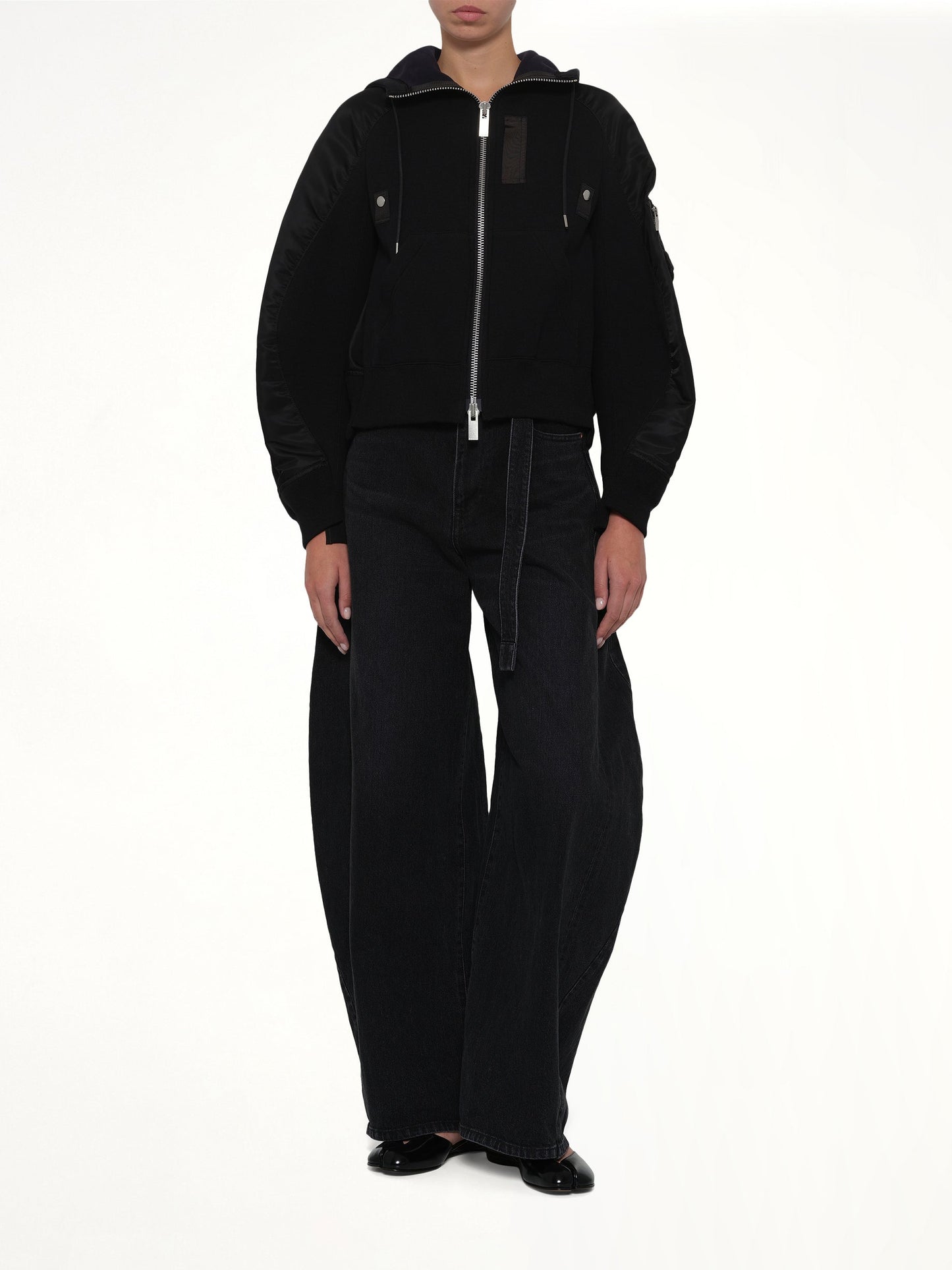 SACAI Sponge Sweat Twist Hoodie (Black)