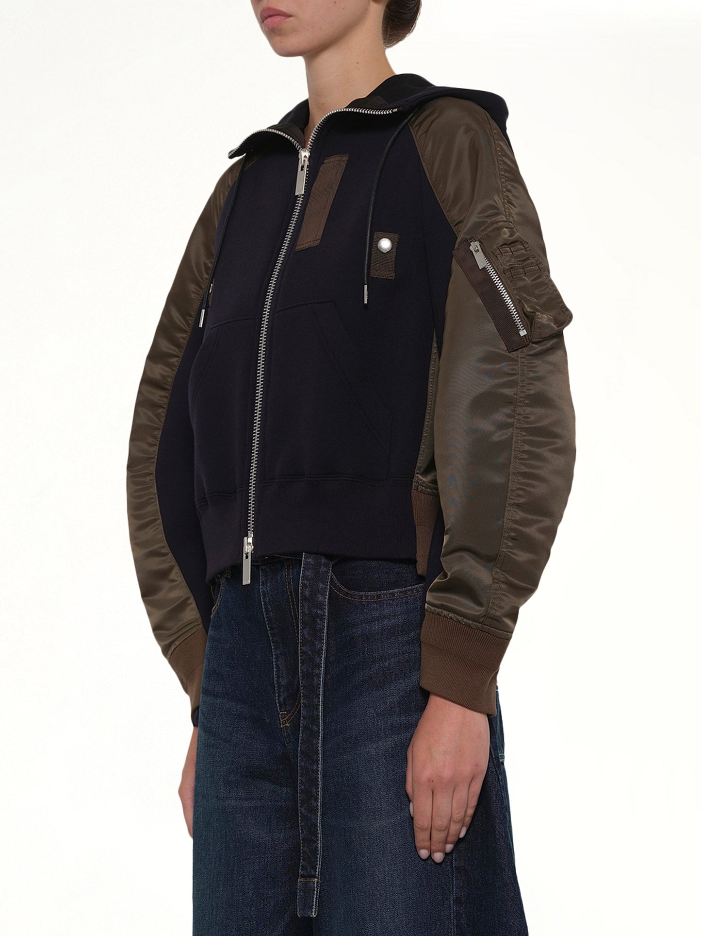 SACAI Sponge Sweat Twist Hoodie (Navy)