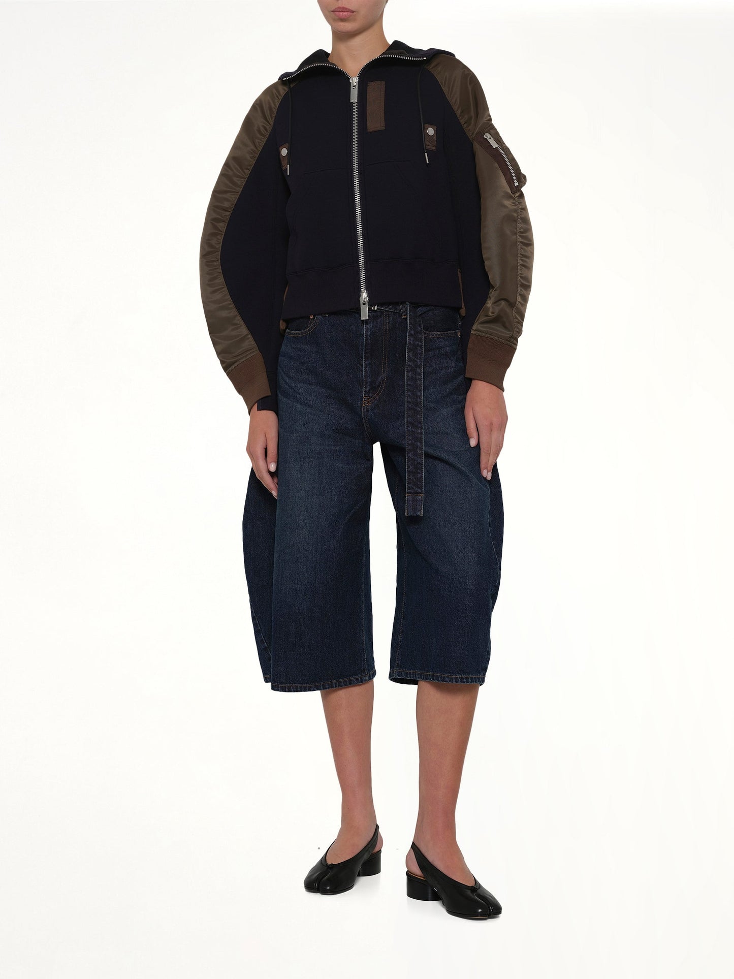 SACAI Sponge Sweat Twist Hoodie (Navy)