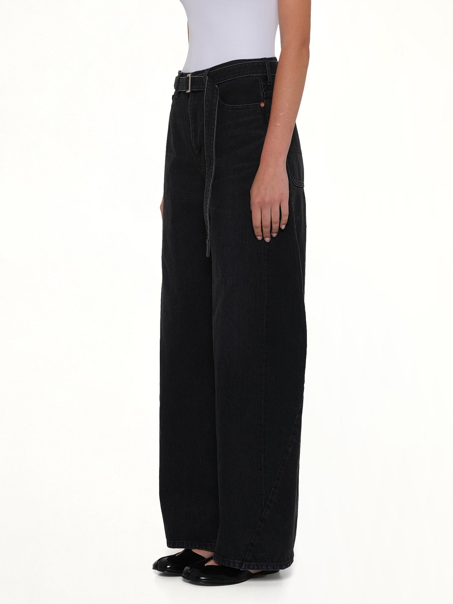 SACAI Barrel Denim Pants (Black)