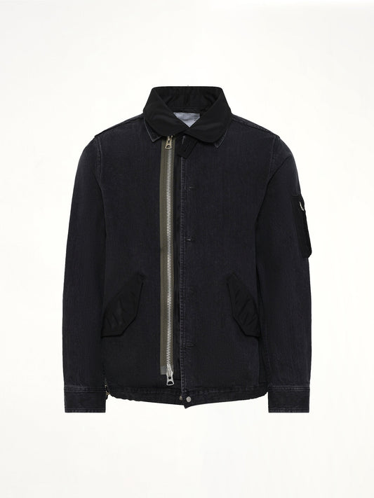 SACAI Denim x Nylon Twill Blouson (Black)
