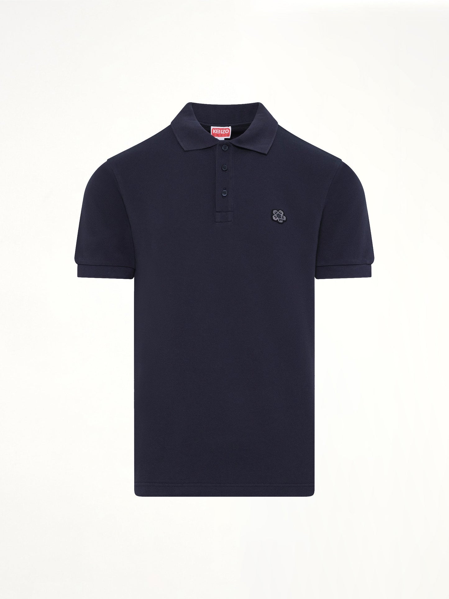 KENZO Gots Boke Flower Embroidered Slim Polo (Navy)