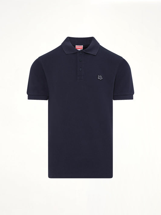 KENZO Gots Boke Flower Embroidered Slim Polo (Navy)