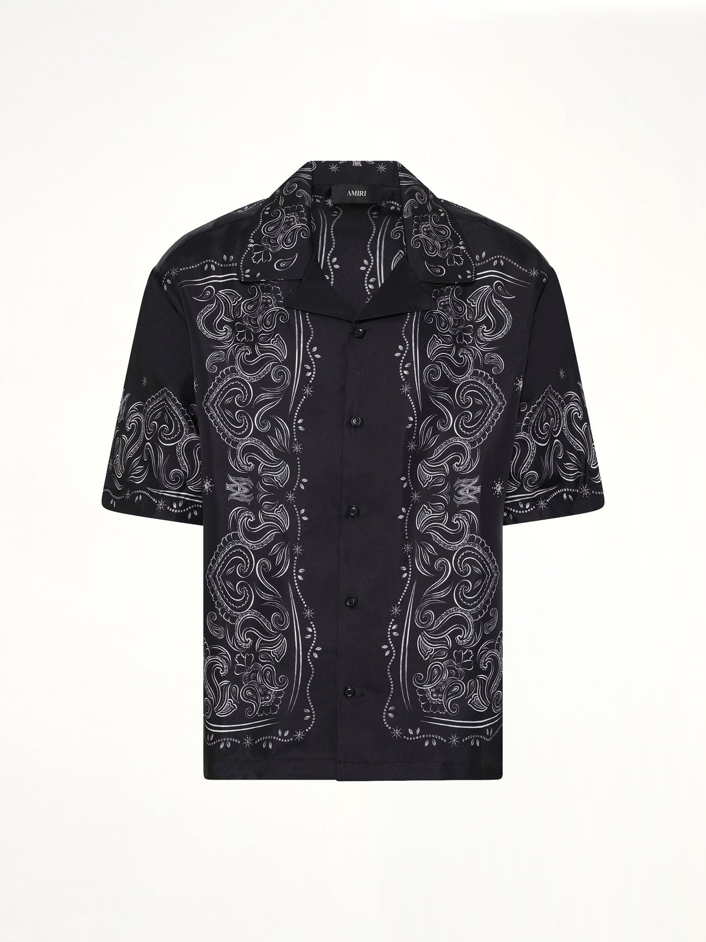 AMIRI Bandana Paint Oversized Bowling Shirt (Black)