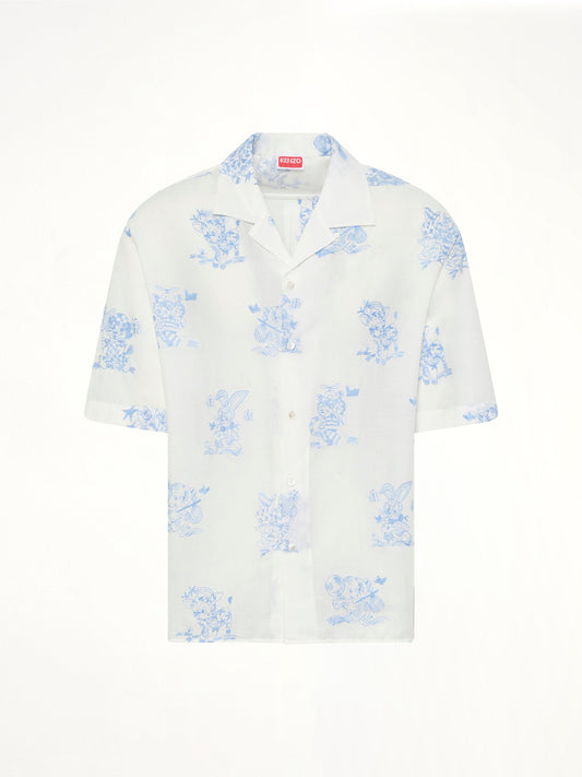 Kenzo Cartoon Hawaiian Short Sleeve Shirt (White)